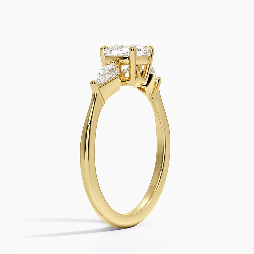 Luxe Cometa Three Stone Diamond Ring (1/3 ct. tw.) Yellow Gold 18k Cushion Engagement Ring