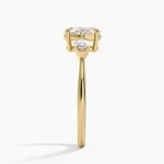 Luxe Cometa Three Stone Diamond Ring (1/3 ct. tw.) Yellow Gold 18k Oval Engagement Ring