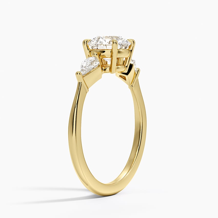Luxe Cometa Three Stone Diamond Ring (1/3 ct. tw.) Yellow Gold 18k Round Engagement Ring