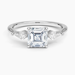 Luxe Cometa Three Stone Diamond Ring (1/3 ct. tw.) Platinum Asscher Engagement Ring
