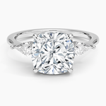 Luxe Cometa Three Stone Diamond Ring (1/3 ct. tw.) Platinum Cushion Engagement Ring