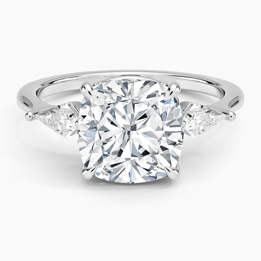 Luxe Cometa Three Stone Diamond Ring (1/3 ct. tw.) Platinum Cushion Engagement Ring