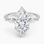 Luxe Cometa Three Stone Diamond Ring (1/3 ct. tw.) Platinum Marquise Engagement Ring