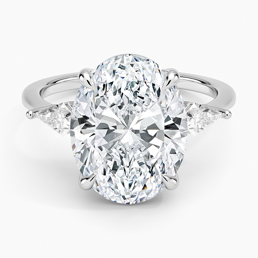 Luxe Cometa Three Stone Diamond Ring (1/3 ct. tw.) Platinum Oval Engagement Ring