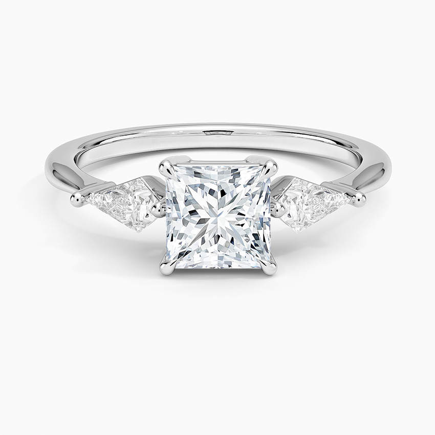 Luxe Cometa Three Stone Diamond Ring (1/3 ct. tw.) Platinum Princess Engagement Ring