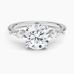 Luxe Cometa Three Stone Diamond Ring (1/3 ct. tw.) Platinum Round Engagement Ring