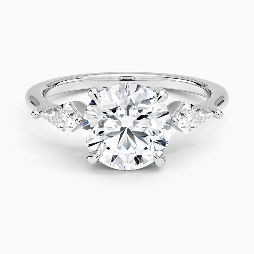 Luxe Cometa Three Stone Diamond Ring (1/3 ct. tw.) Platinum Round Engagement Ring