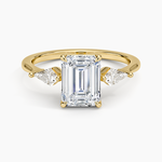 Luxe Cometa Three Stone Diamond Ring (1/3 ct. tw.) Yellow Gold 18k Emerald Engagement Ring