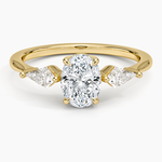 Luxe Cometa Three Stone Diamond Ring (1/3 ct. tw.) Yellow Gold 18k Oval Engagement Ring