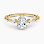Luxe Cometa Three Stone Diamond Ring (1/3 ct. tw.) Yellow Gold 18k Pear Engagement Ring