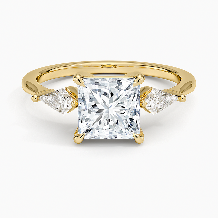 Luxe Cometa Three Stone Diamond Ring (1/3 ct. tw.) Yellow Gold 18k Princess Engagement Ring