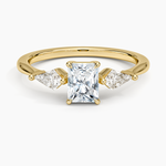 Luxe Cometa Three Stone Diamond Ring (1/3 ct. tw.) Yellow Gold 18k Radiant Engagement Ring