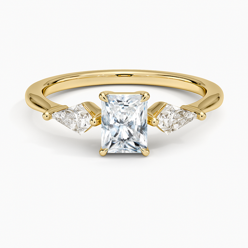 Luxe Cometa Three Stone Diamond Ring (1/3 ct. tw.) Yellow Gold 18k Radiant Engagement Ring