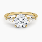 Luxe Cometa Three Stone Diamond Ring (1/3 ct. tw.) Yellow Gold 18k Round Engagement Ring