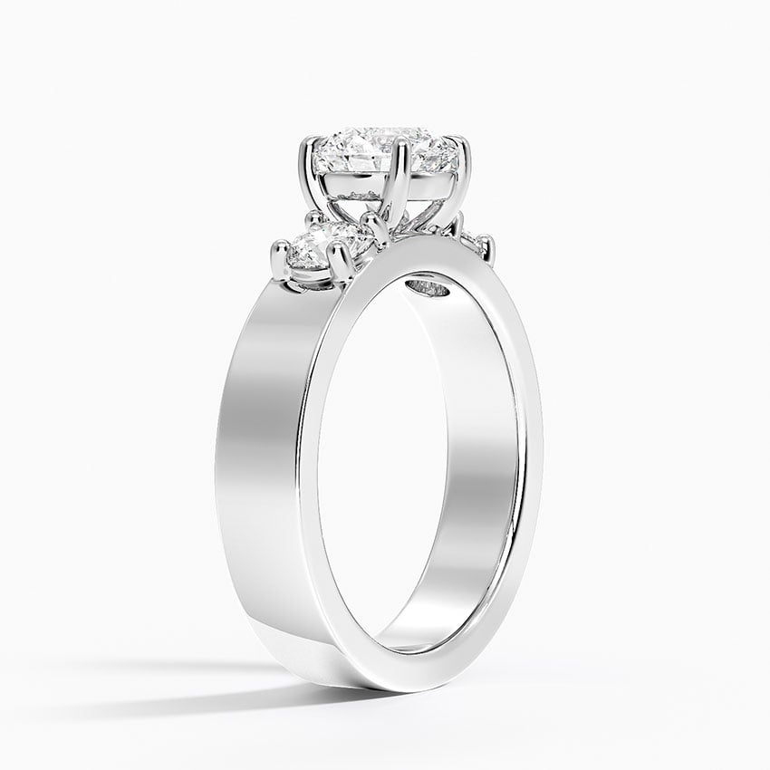 Peyton Three Stone Diamond Ring (1/2 ct. tw.) Platinum Round Engagement Ring