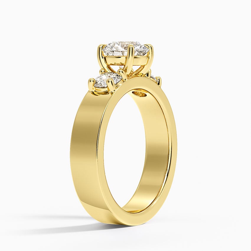 Peyton Three Stone Diamond Ring (1/2 ct. tw.) Yellow Gold 18k Round Engagement Ring