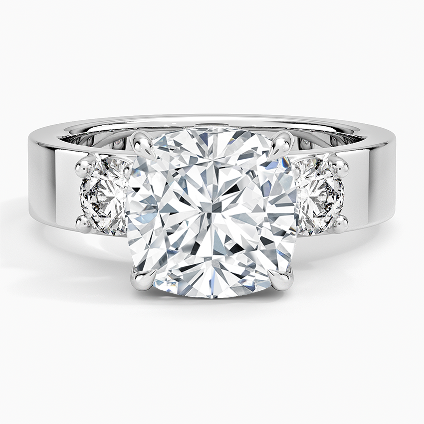 Peyton Three Stone Diamond Ring (1/2 ct. tw.) Platinum Cushion Engagement Ring
