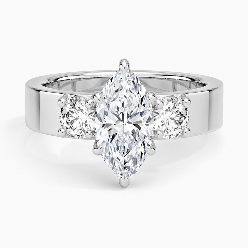 Peyton Three Stone Diamond Ring (1/2 ct. tw.) Platinum Marquise Engagement Ring