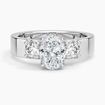 Peyton Three Stone Diamond Ring (1/2 ct. tw.) Platinum Oval Engagement Ring
