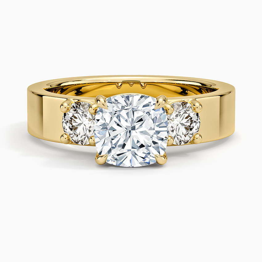 Peyton Three Stone Diamond Ring (1/2 ct. tw.) Yellow Gold 18k Cushion Engagement Ring