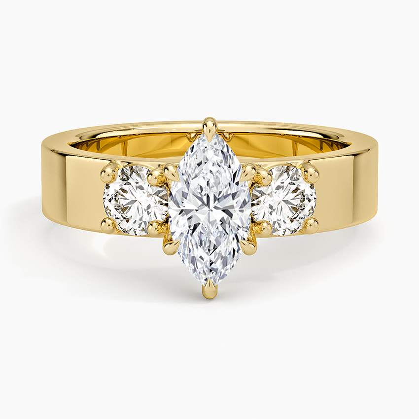 Peyton Three Stone Diamond Ring (1/2 ct. tw.) Yellow Gold 18k Marquise Engagement Ring