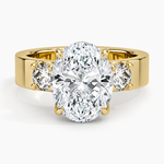 Peyton Three Stone Diamond Ring (1/2 ct. tw.) Yellow Gold 18k Oval Engagement Ring