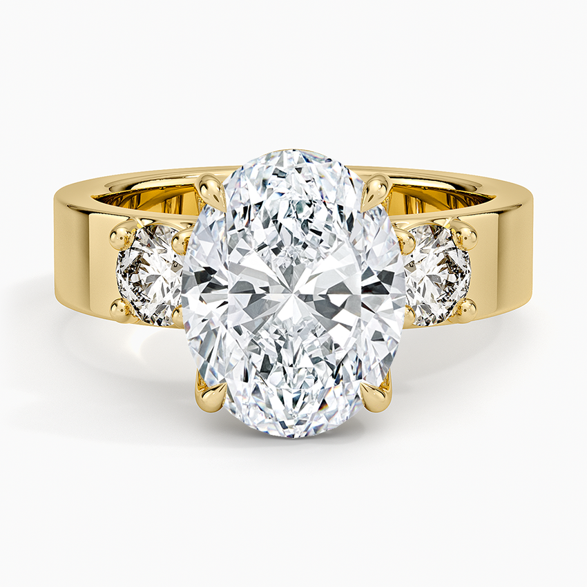 Peyton Three Stone Diamond Ring (1/2 ct. tw.) Yellow Gold 18k Oval Engagement Ring