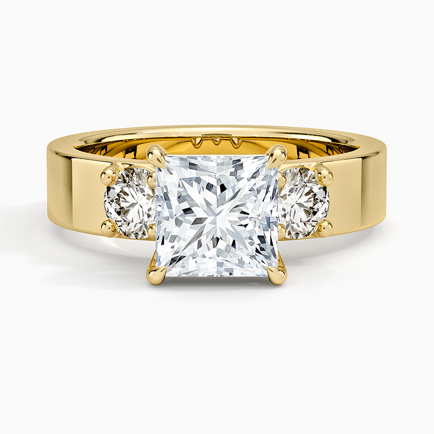 Peyton Three Stone Diamond Ring (1/2 ct. tw.) Yellow Gold 18k Princess Engagement Ring