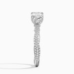 Rose Thorn Diamond Ring Platinum Asscher Engagement Ring