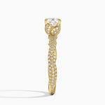 Rose Thorn Diamond Ring Yellow Gold 18k Cushion Engagement Ring