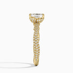 Rose Thorn Diamond Ring Yellow Gold 18k Emerald Engagement Ring