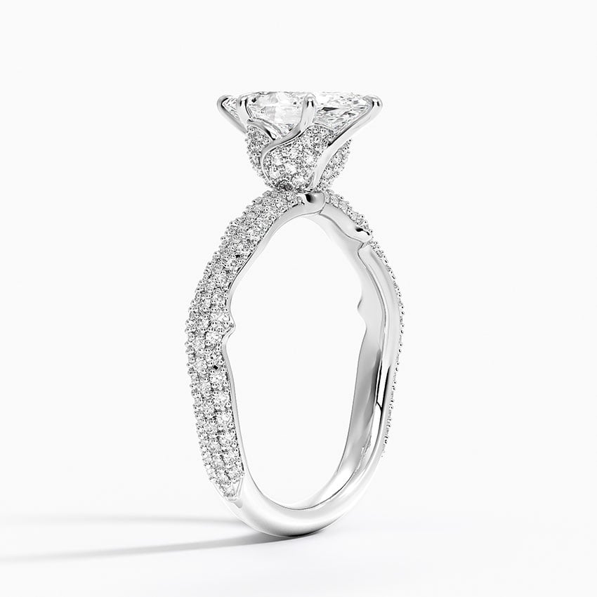 Rose Thorn Diamond Ring Platinum Marquise Engagement Ring