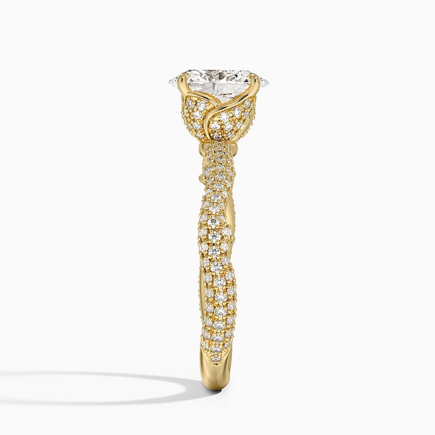 Rose Thorn Diamond Ring Yellow Gold 18k Oval Engagement Ring