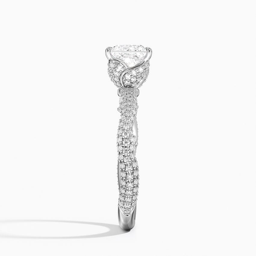 Rose Thorn Diamond Ring Platinum Princess Engagement Ring