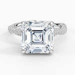 Rose Thorn Diamond Ring Platinum Asscher Engagement Ring