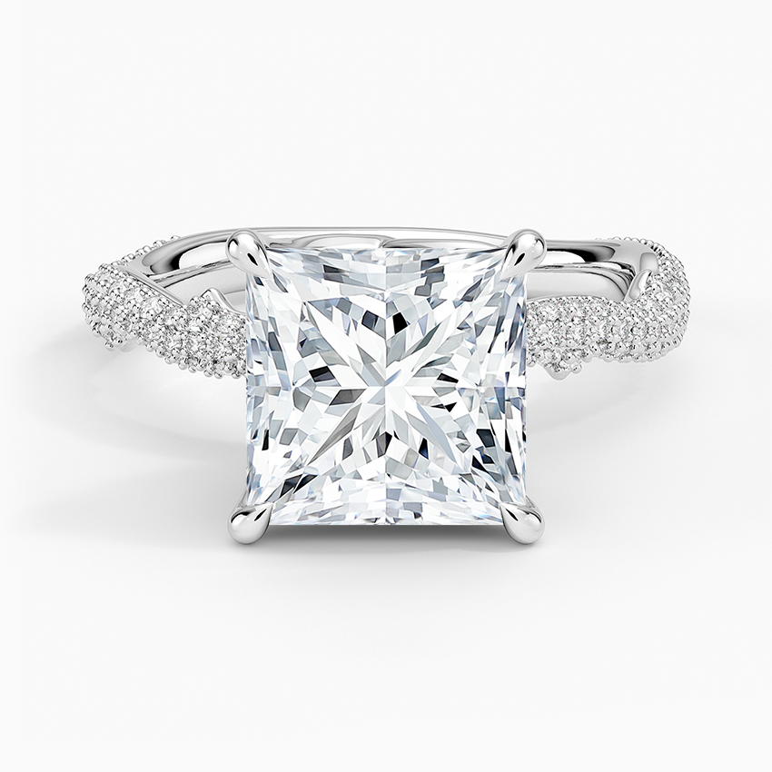 Rose Thorn Diamond Ring Platinum Princess Engagement Ring