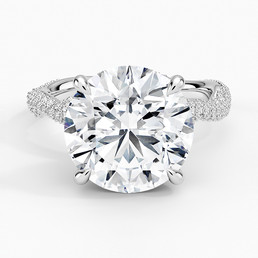 Rose Thorn Diamond Ring Platinum Round Engagement Ring