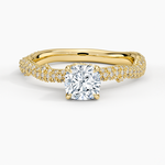 Rose Thorn Diamond Ring Yellow Gold 18k Cushion Engagement Ring