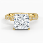 Rose Thorn Diamond Ring Yellow Gold 18k Princess Engagement Ring