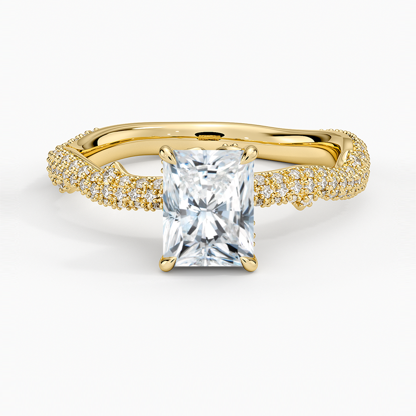 Rose Thorn Diamond Ring Yellow Gold 18k Radiant Engagement Ring
