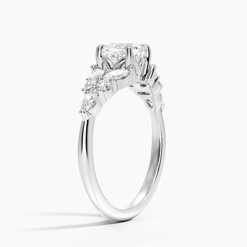 Nadia Taper Diamond Ring Platinum Cushion Engagement Ring