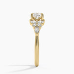 Nadia Taper Diamond Ring Yellow Gold 18k Cushion Engagement Ring