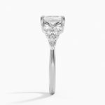 Nadia Taper Diamond Ring Platinum Emerald Engagement Ring