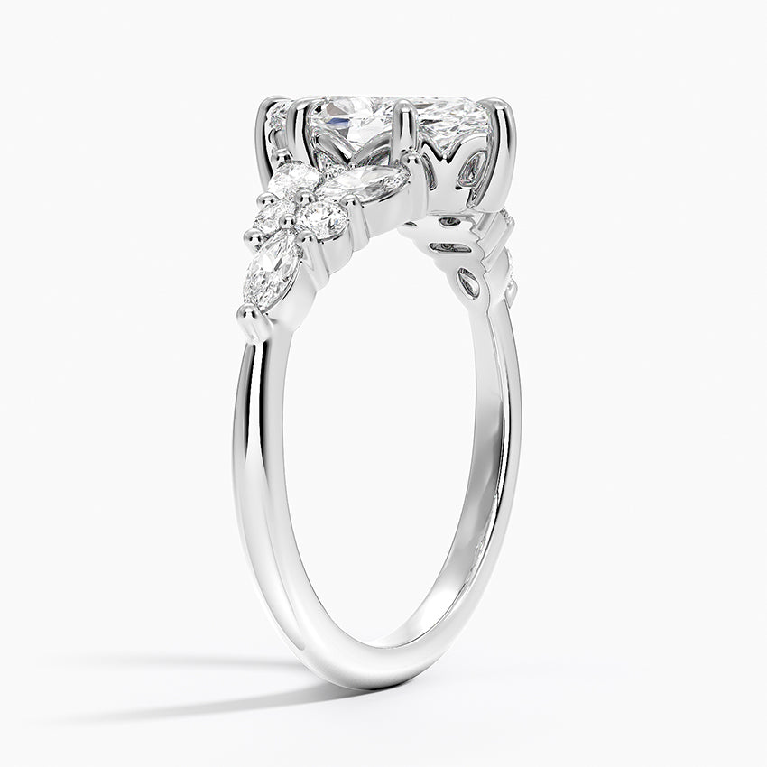 Nadia Taper Diamond Ring Platinum Marquise Engagement Ring