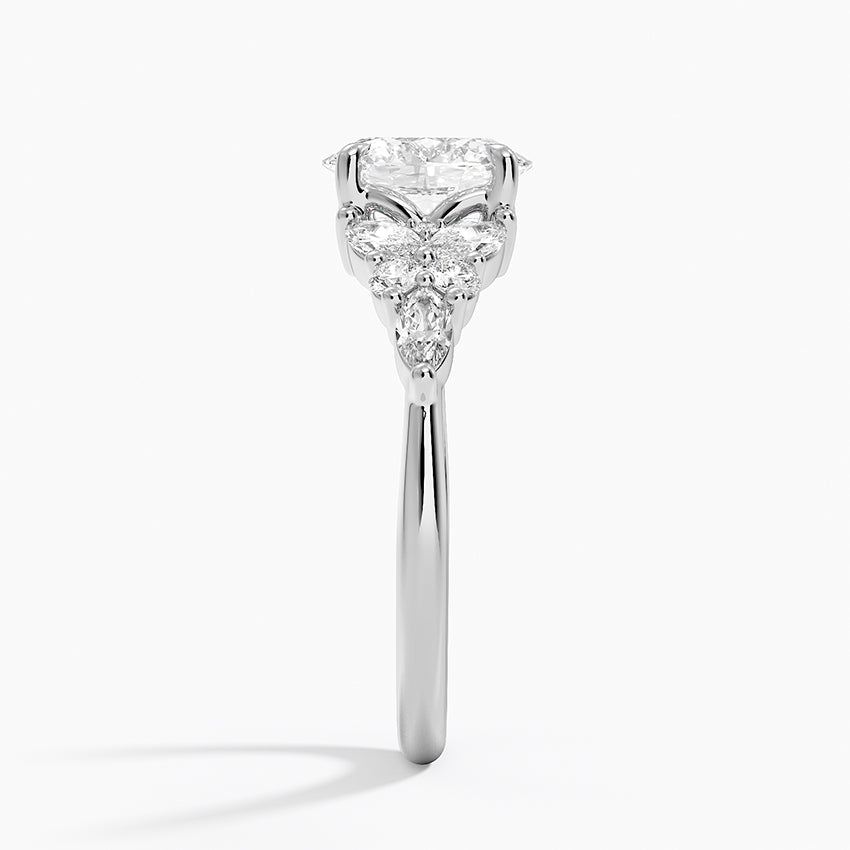 Nadia Taper Diamond Ring Platinum Oval Engagement Ring