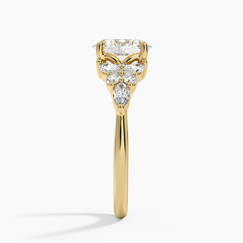 Nadia Taper Diamond Ring Yellow Gold 18k Oval Engagement Ring