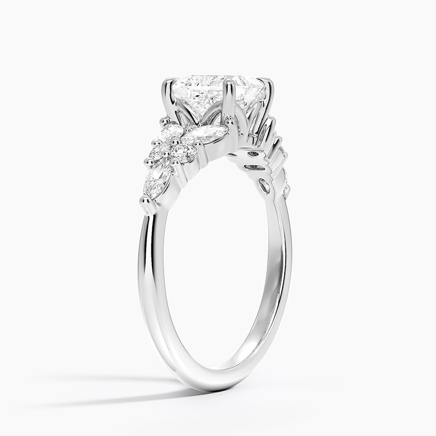 Nadia Taper Diamond Ring Platinum Princess Engagement Ring
