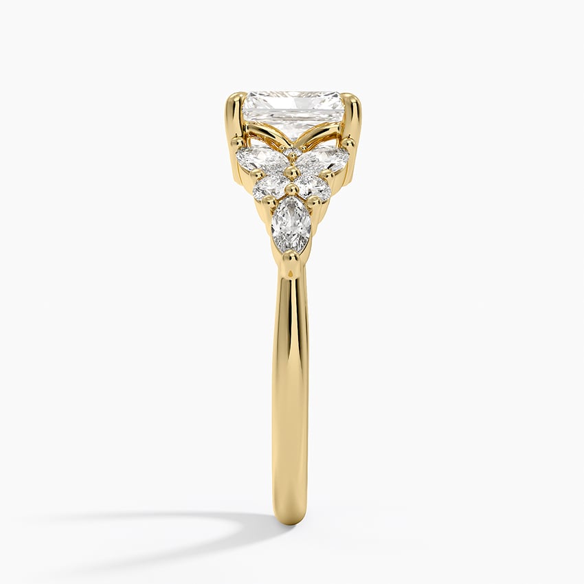 Nadia Taper Diamond Ring Yellow Gold 18k Radiant Engagement Ring