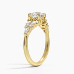 Nadia Taper Diamond Ring Yellow Gold 18k Round Engagement Ring