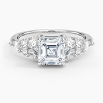 Nadia Taper Diamond Ring Platinum Asscher Engagement Ring